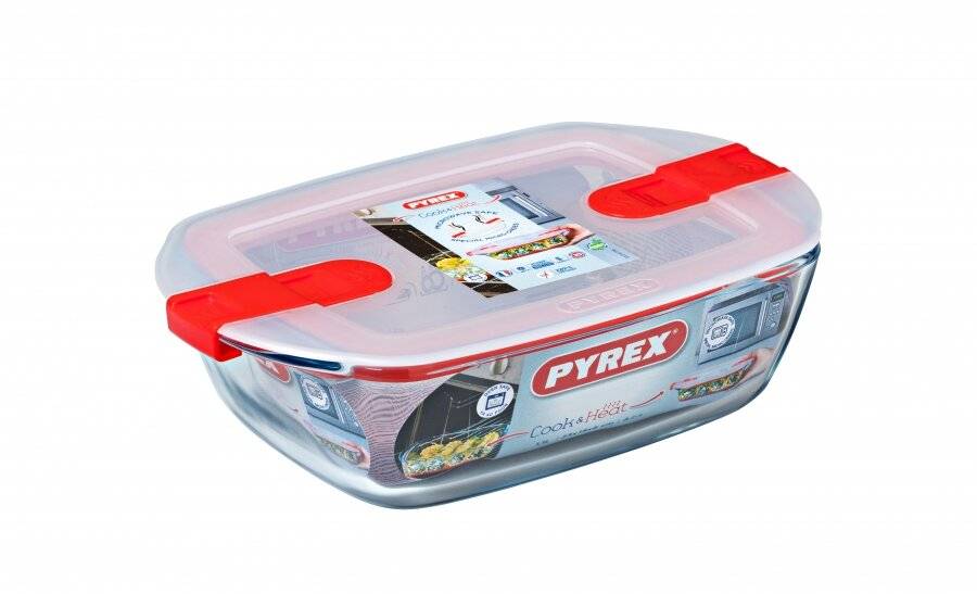 Pyrex Rectangular Cook & Heat Microwavable Storage Container - 0.4 L