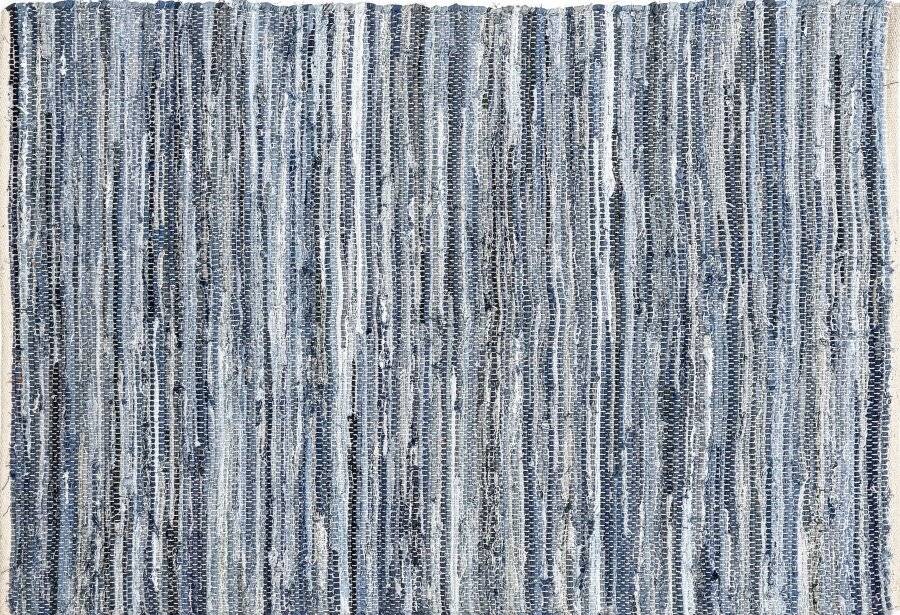 Recycled Cotton Handmade Denim Chindi Floor Rug, 90 x 150 cm