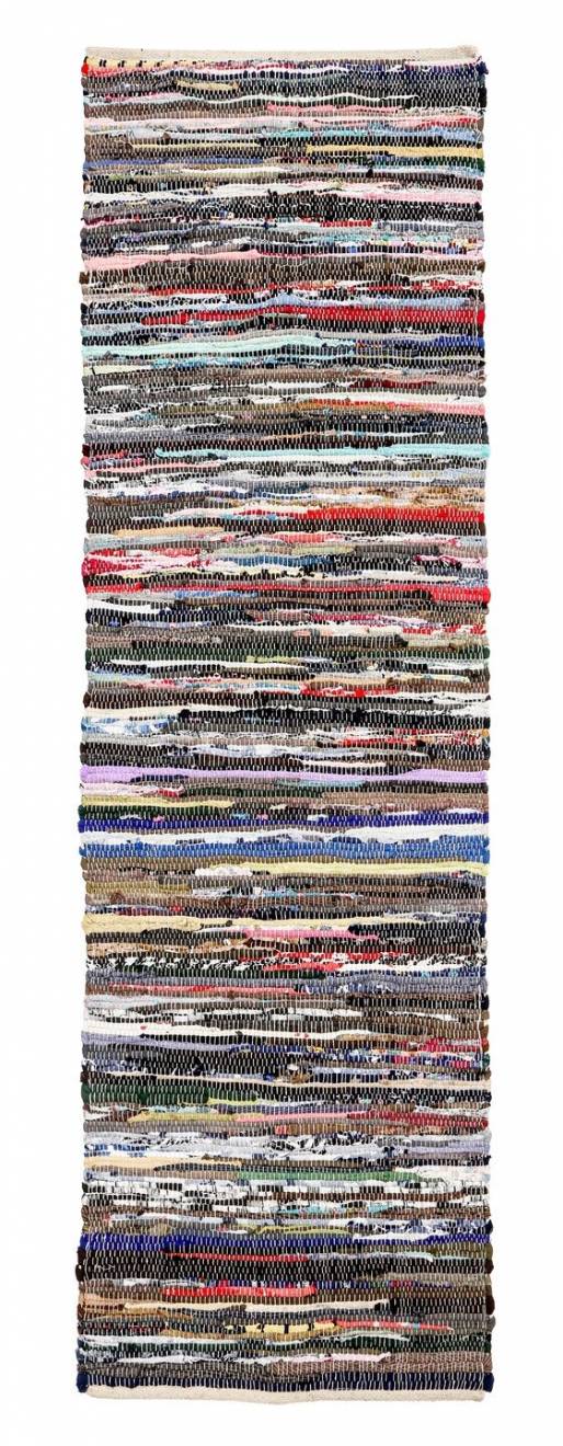 Recycled Cotton Handmade Multi Coloured Chindi Floor Rug - 60 x 200 cm