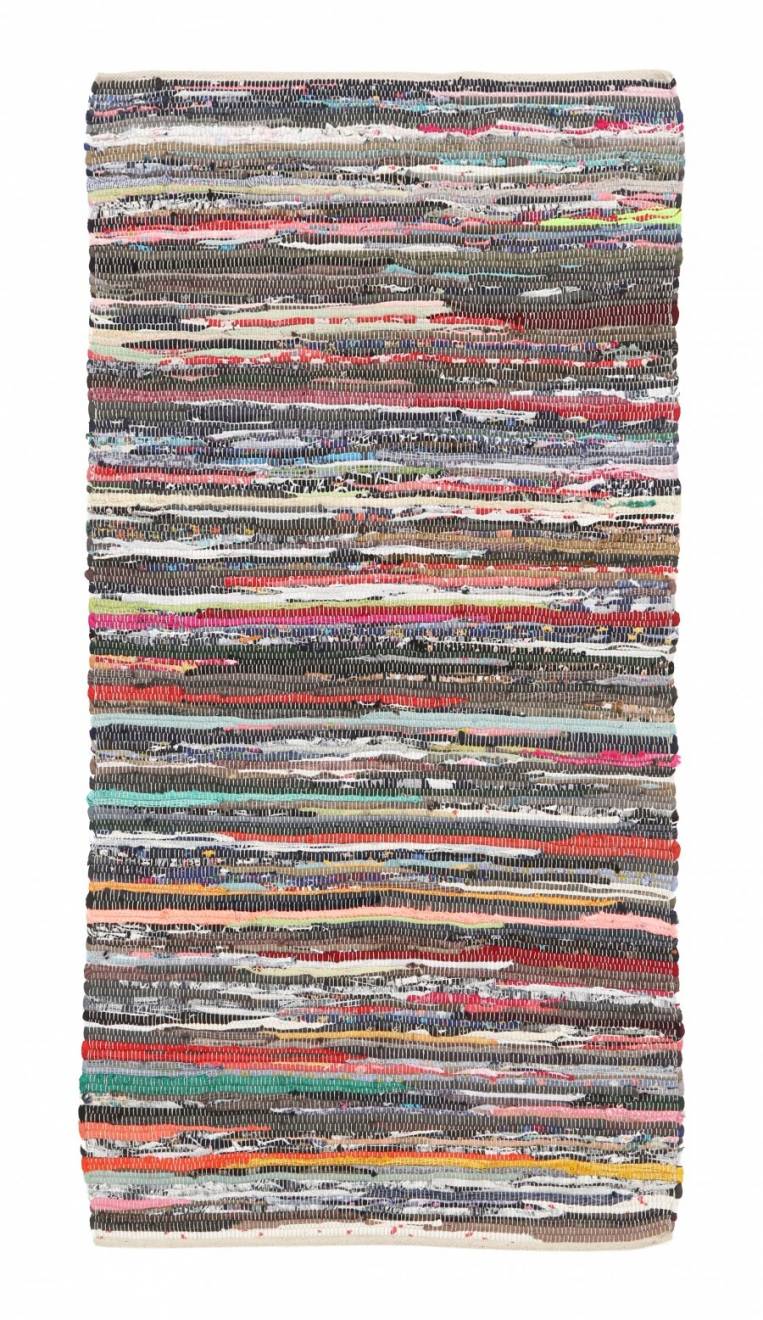 Recycled Cotton Handmade Multi Coloured  Chindi Floor Rug -70 x 140 cm