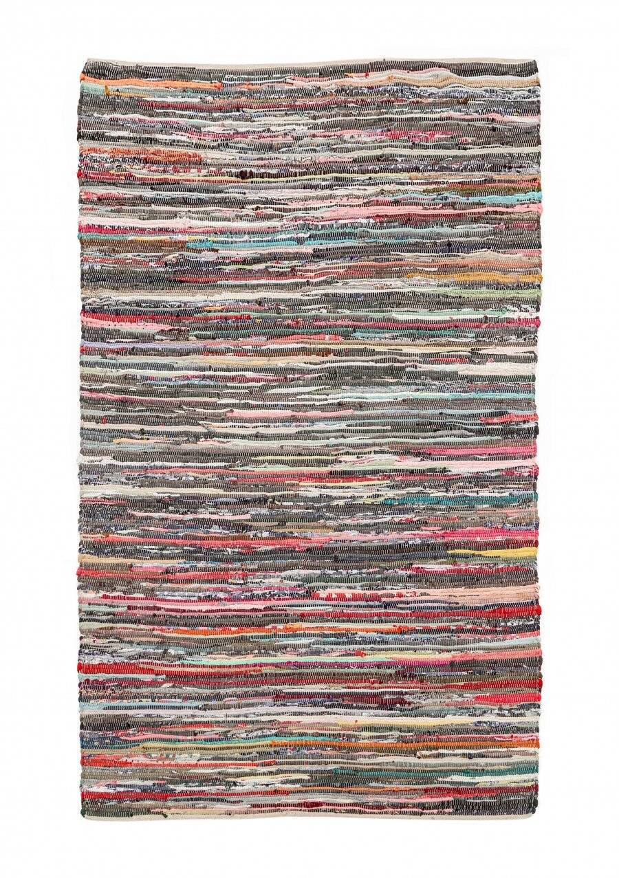 Recycled Cotton Handmade Multi Coloured Chindi Floor Rug - 90 x 150 cm