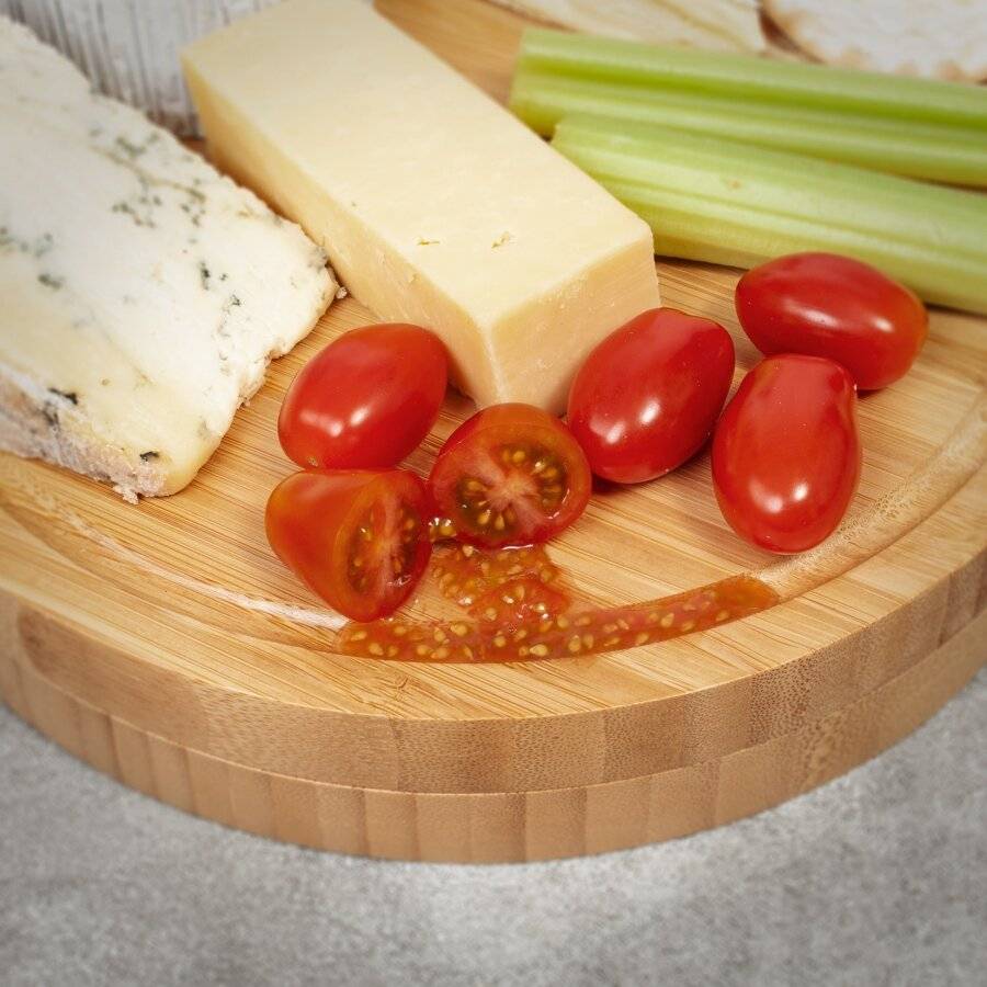 Round Cheese Board Set With Integrated Drawer & 3 Cheese Knives