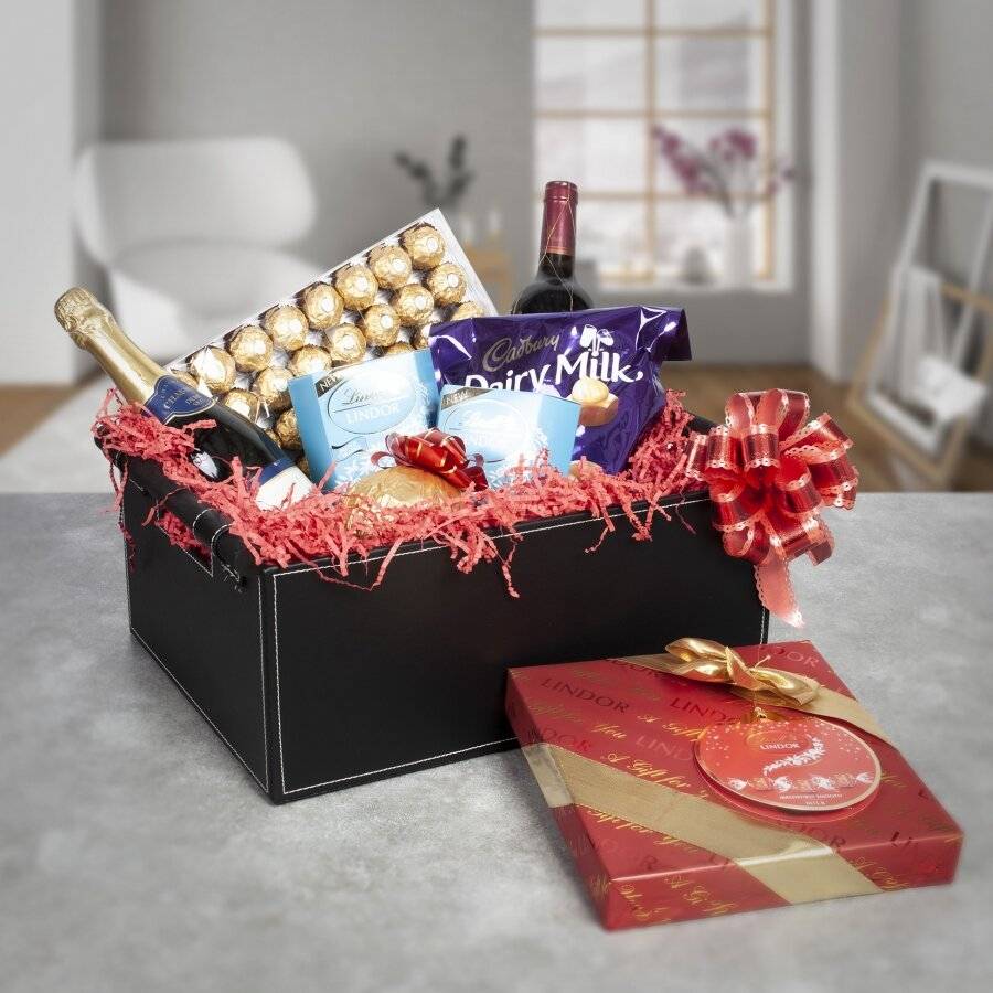 Set of 3 Faux Leather Shelf Baskets With Wooden Handles - Black