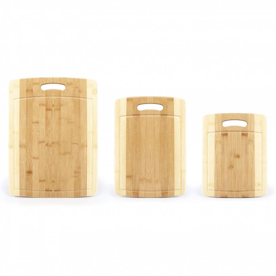 Set of 3 organic Bamboo Chopping, Cutting Boards