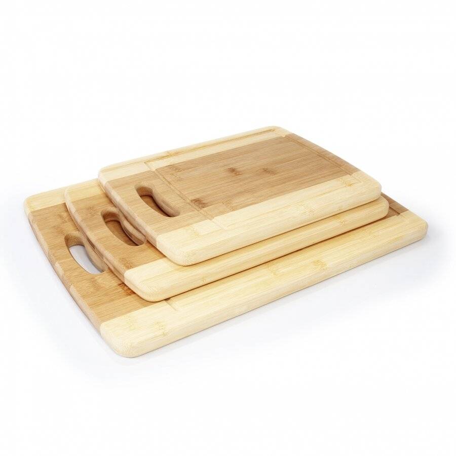 Set of 3 organic Bamboo Chopping, Cutting Boards