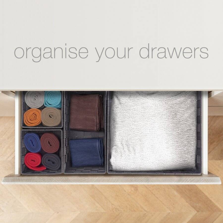 Set of 4 Multi-purpose Polypropylene Shelf Storage Basket Set, Grey
