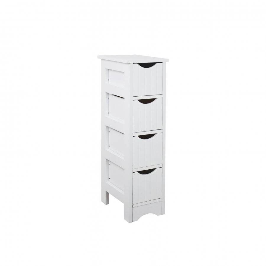 Slimline Range 4 Drawer Bathroom Storage Cabinet - MDF