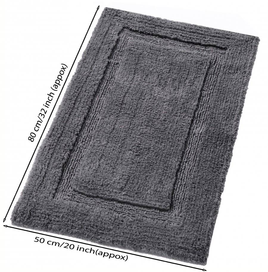 Super Absorbent Heavy Pile OxFord Non-Slip Bath Mat - Smoke