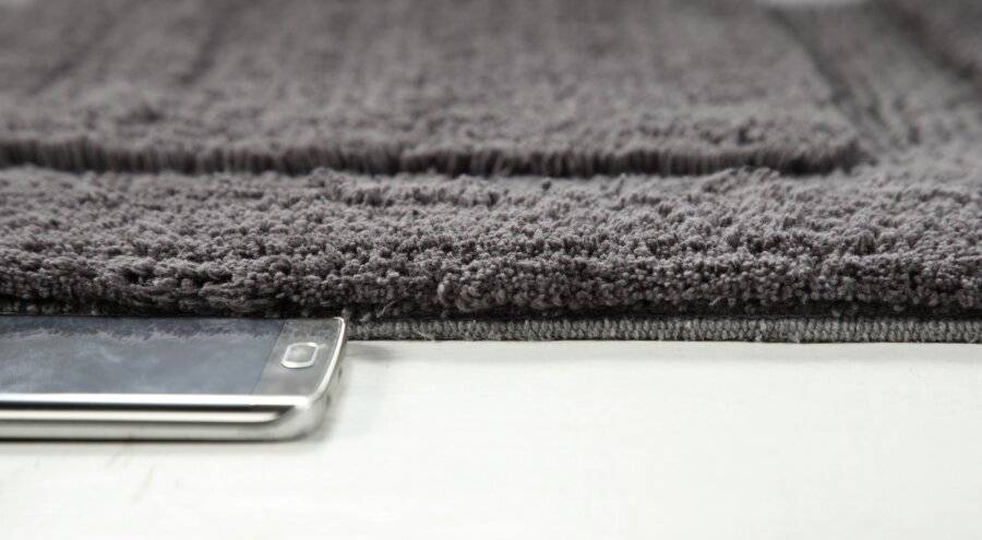 Super Absorbent Heavy Pile OxFord Non-Slip Bath Mat - Smoke