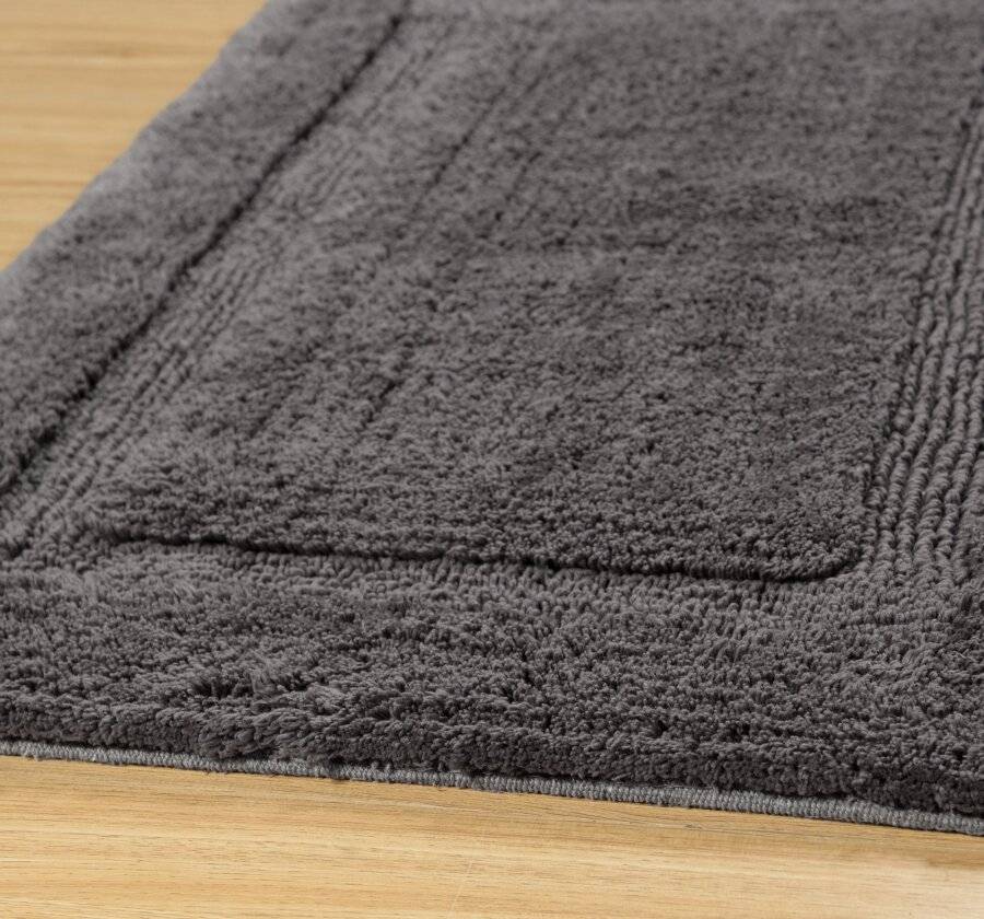 Super Absorbent Heavy Pile OxFord Non-Slip Bath Mat - Smoke