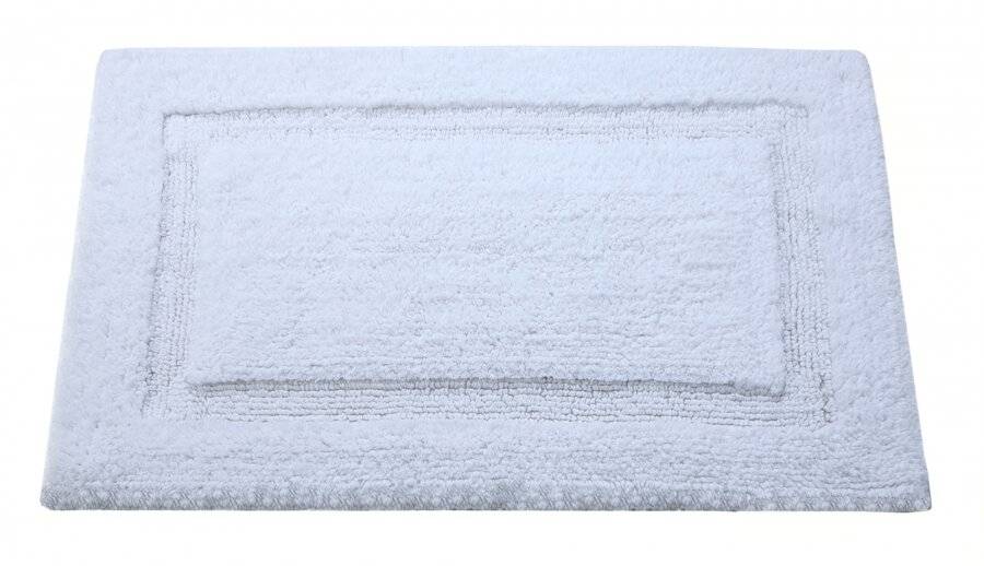 Super Absorbent Heavy Pile OxFord Non-Slip Bath Mat - White