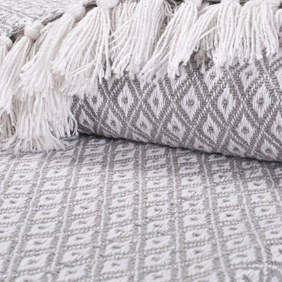 Super Soft Cotton Large Throw For 2 Seater Sofa or Double Bed - Grey