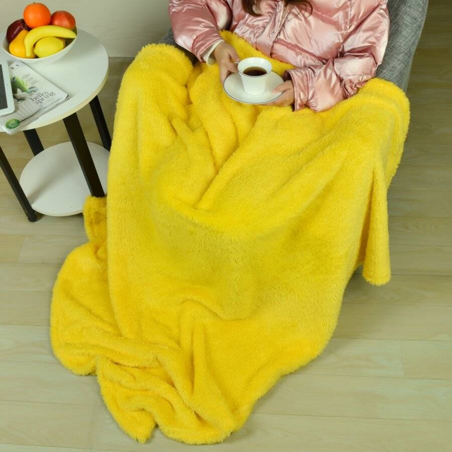 Super Soft Polar Thermal Throw - Yellow  (130 cm x 210 cm)