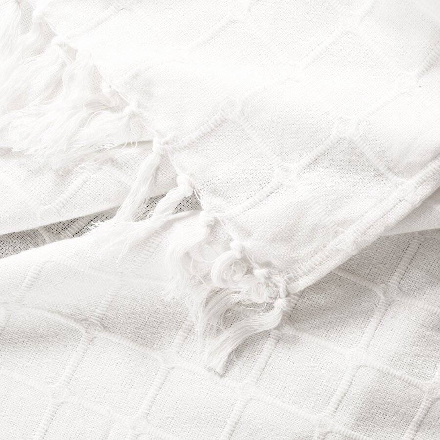 Superior Quality Cotton Woven Batten Throw, Extra Large - Ivory