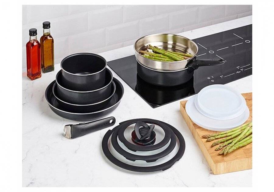 Tefal 13 Piece Ingenio Essential Sauce/Frying Pan Complete Set, Black