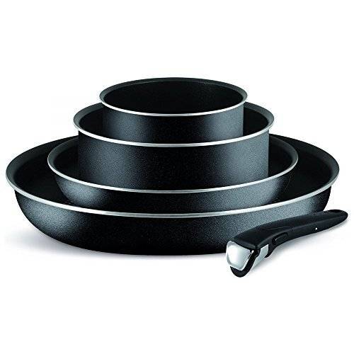 Tefal 5 PCs Ingenio Essential Nonstick Frying Pan Saucepan set, Black