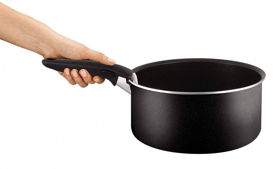 Tefal 5 PCs Ingenio Essential Nonstick Frying Pan Saucepan set, Black
