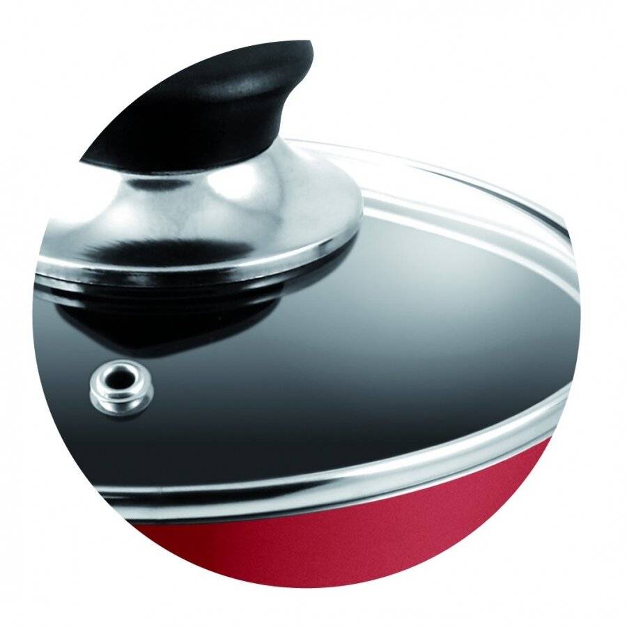 Tefal Bistro Thermo Spot  5-Piece Nonstick Cookware Set - Red