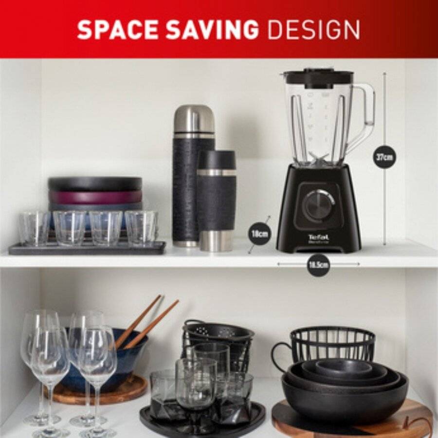 Tefal BL420840 2 Speeds 600W Blendforce II Blender With 2L Jug, Black