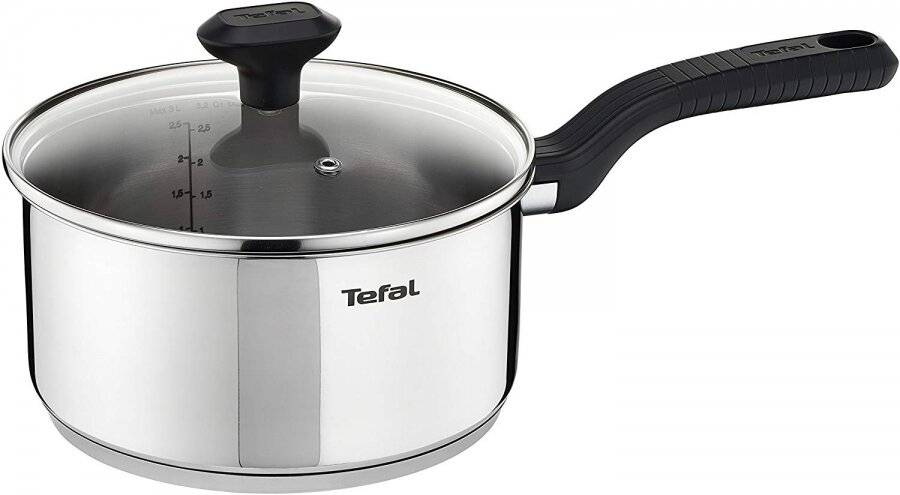 Tefal ComFort Max Stainless Steel Saucepan Set, 3 Pieces - Silver