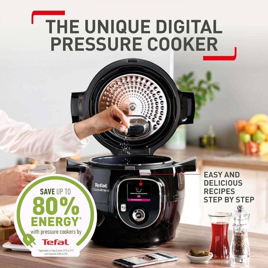 Tefal Cook4me One-pot Digital CY851840 Multi Pressure Cooker, 6L/Black