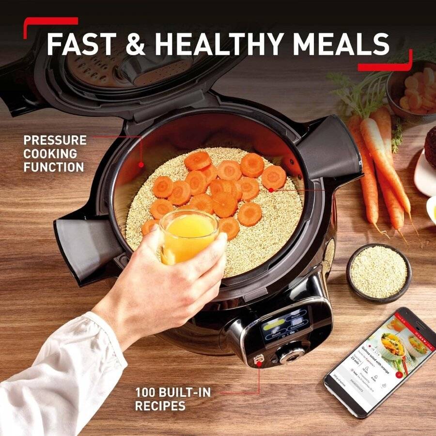 Tefal Cook4me One-pot Digital CY851840 Multi Pressure Cooker, 6L/Black