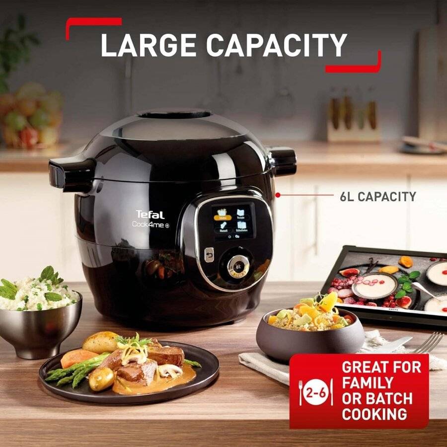 Tefal Cook4me One-pot Digital CY851840 Multi Pressure Cooker, 6L/Black