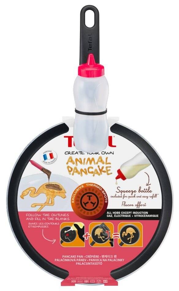 Tefal Create Your Own Animal Pancake  Pan - 25cm With Squeeze Bottle