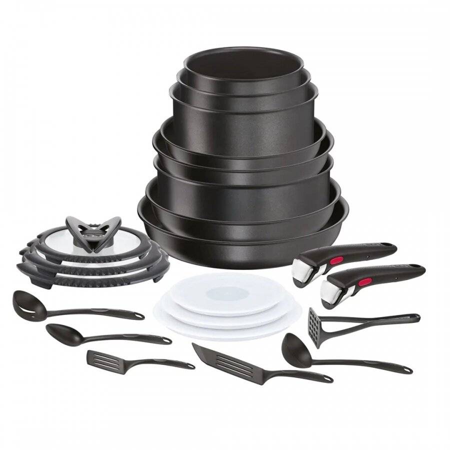 Tefal Daily Chef L7629542 22-Piece Induction Cookware Set, Black