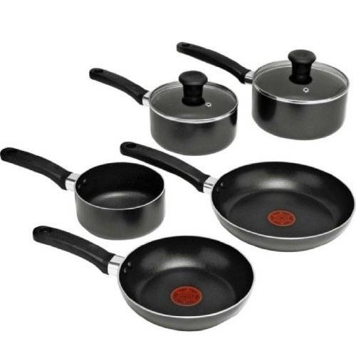 Tefal Delight 5 Pieces Non Stick Cookware Set - Black