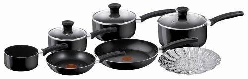 Tefal Delight 7 Pieces Non Stick Cookware Set - Black