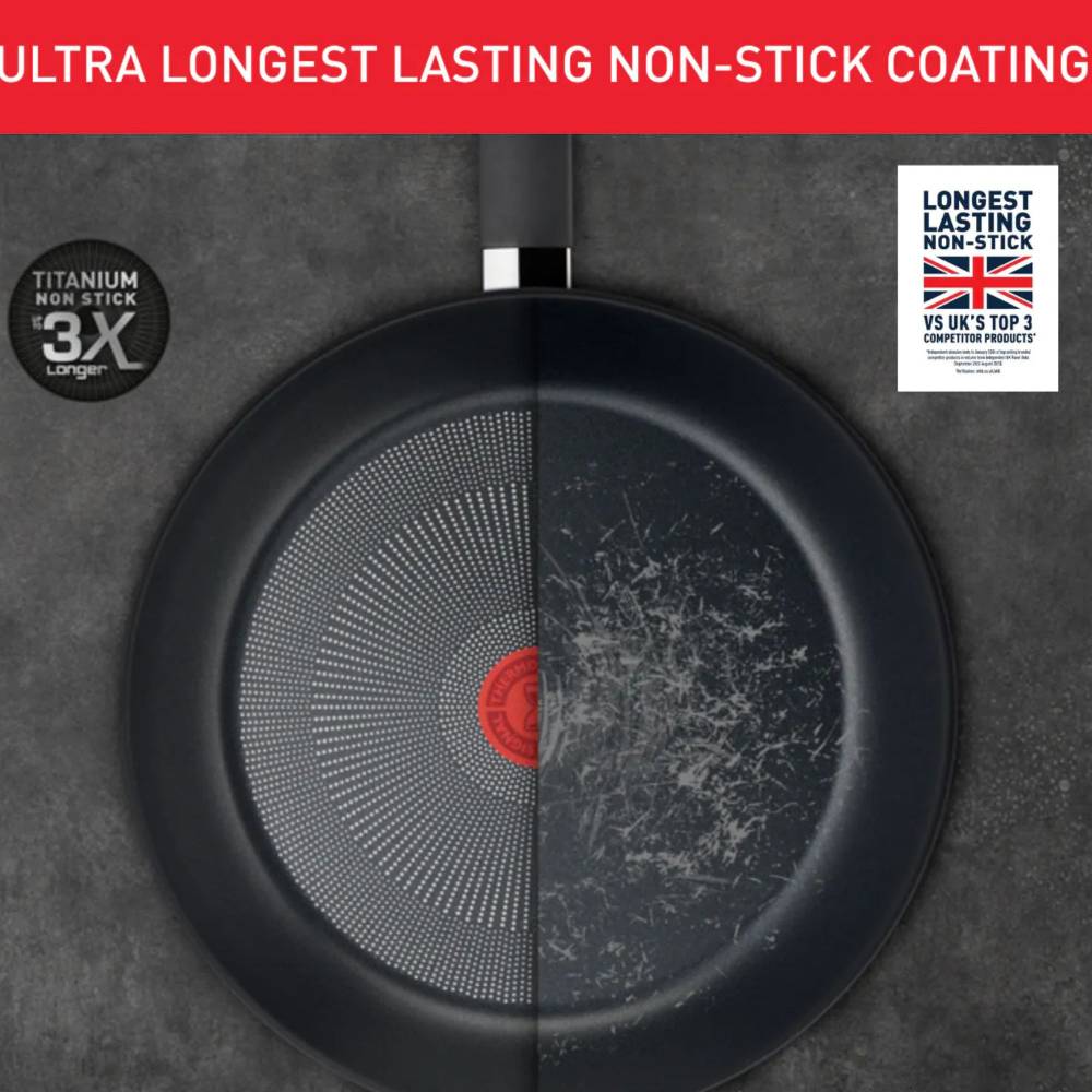 Tefal Emotion Inox Stainless Steel Non-stick Frying Pan, 30cm - Silver