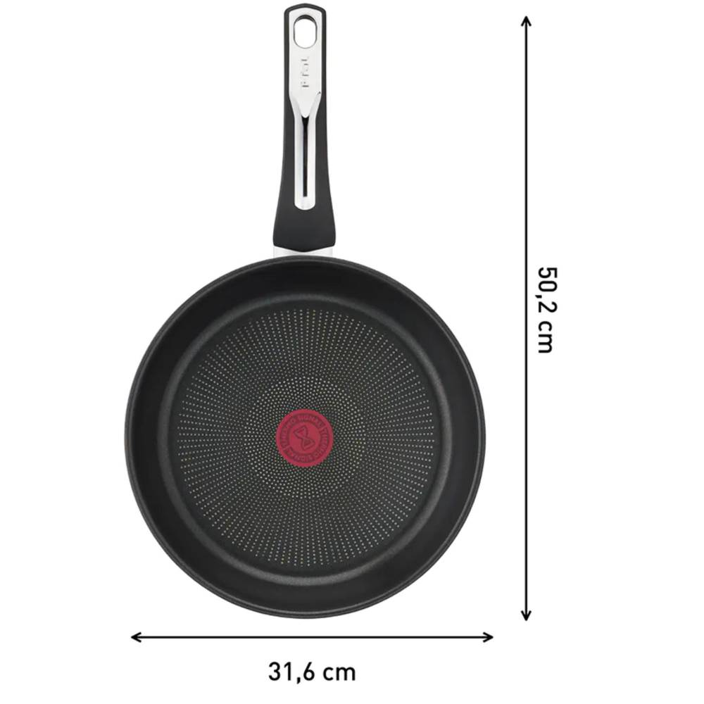 Tefal Emotion Inox Stainless Steel Non-stick Frying Pan, 30cm - Silver