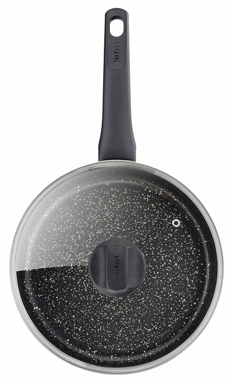 Tefal Everest Stone Saute Pan With Lid, Aluminium Effect - 24cm