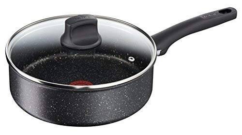 Tefal Everest Stone Saute Pan With Lid, Aluminium Effect - 24cm