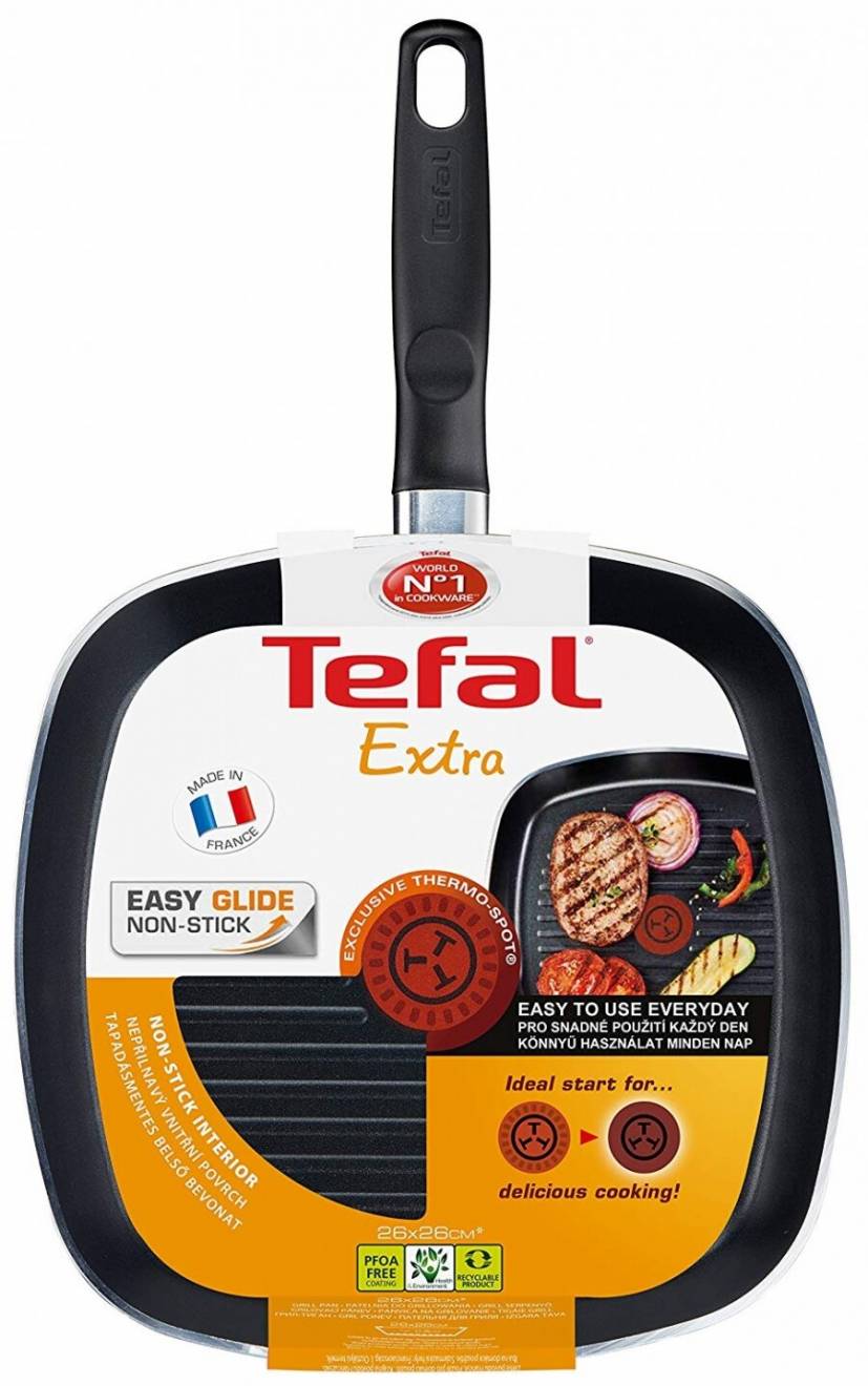 Tefal Extra Thermo-spot  Non Stick Grill Pan, 26 cm - Black