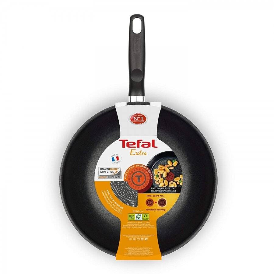 Tefal Extra Thermo-spot  Non Stick Stirfry Pan, 28 cm - Black