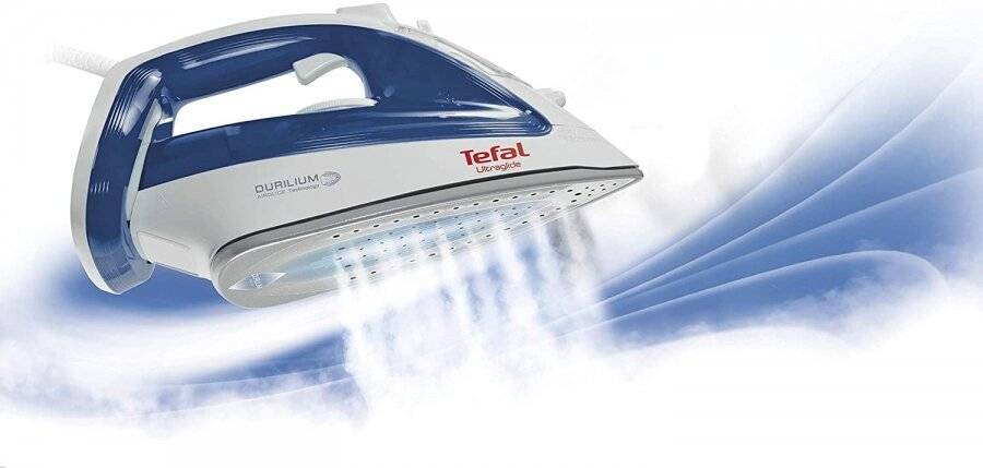 Tefal FV4090 Ultraglide Steam Iron, 2500 W, 270 ML, Blue and White