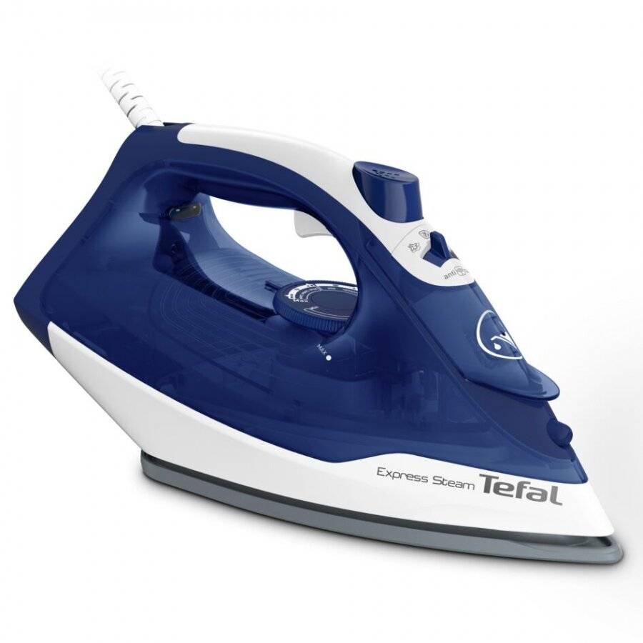 Tefal FV2841 2600 Watt Express Anti Drip Steam Iron, White/Blue