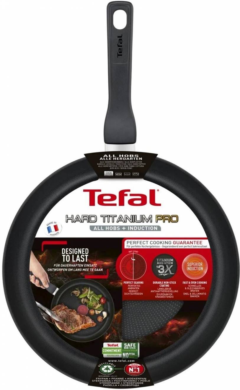 Tefal Hard Titanium Pro Induction 28 cm Non-Stick Frying pan, Black