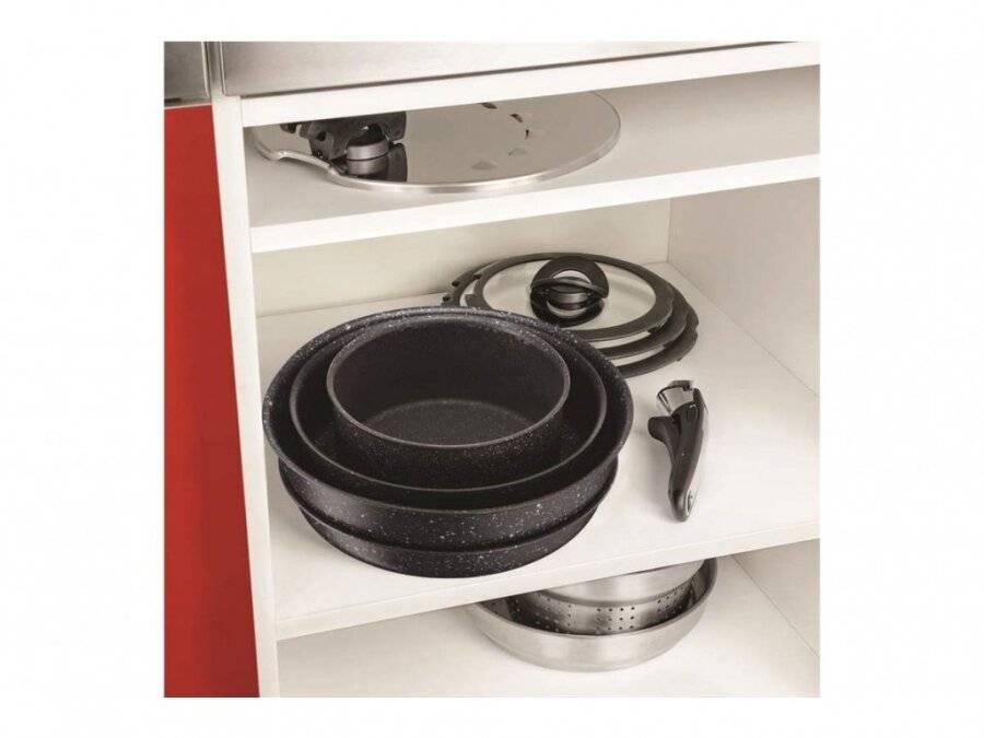 Tefal Ingenio Authentic 10 pcs Induction Cookware Set - Dark Stone