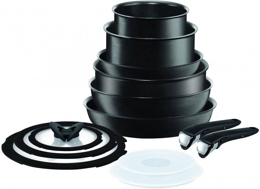 Tefal Ingenio Expertise Non-Stick Pots and Pans Set, 13-Piece, Black