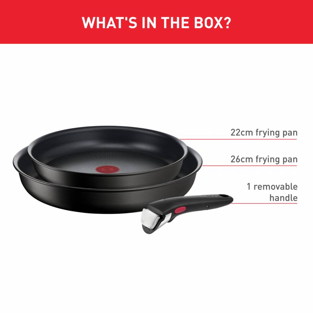 TEFAL Ingenio Non- Stick 3 Piece Induction Frying Pan Set