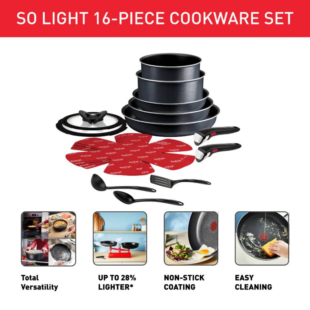 Tefal Ingenio Non-stick Cookware Induction Pots & Pans Set, Black