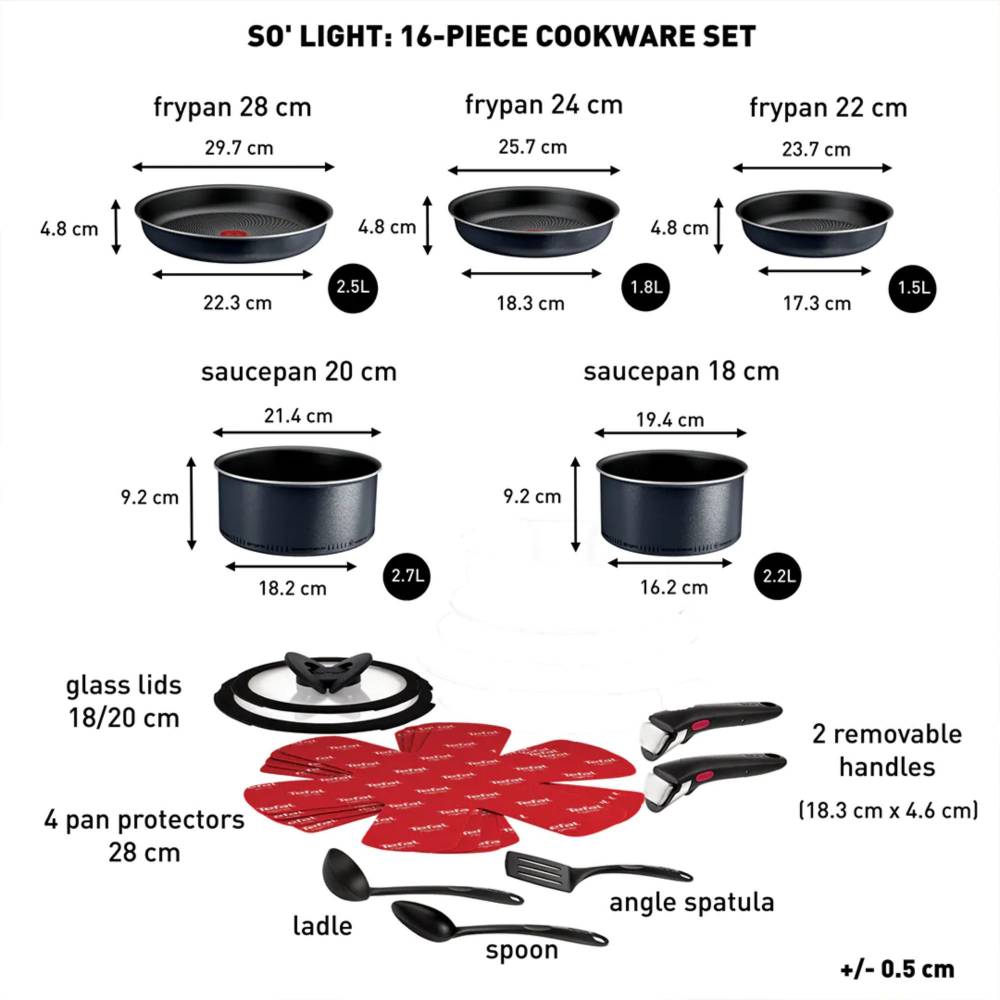 Tefal Ingenio Non-stick Cookware Induction Pots & Pans Set, Black