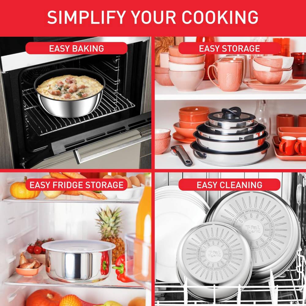 Tefal Ingenio Preference On 15pc Stainless Steel Nonstick Cookware Set