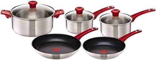 Tefal Jamie Oliver 5pcs H801S514 Non-stick Induction Pan Set - Red