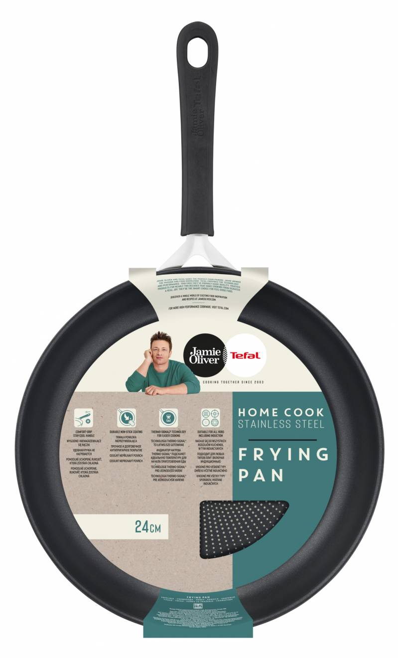 Tefal Jamie Oliver Stainless Steel Non-Stick 24cm Induction Frying Pan