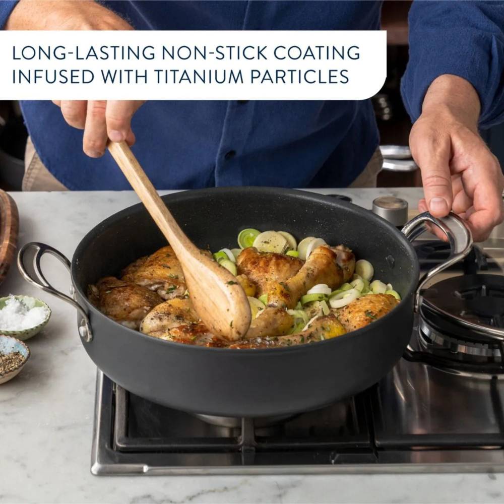 Tefal JO Cook's Classics Hard Anodized Induction Pot, 30 cm, 5.4L