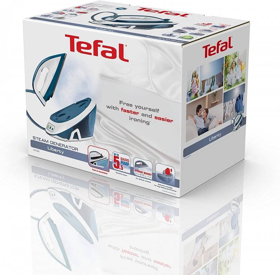 Tefal Liberty SV7030 Steam Generator Iron, 2200 W, 1.5 L, Blue/White